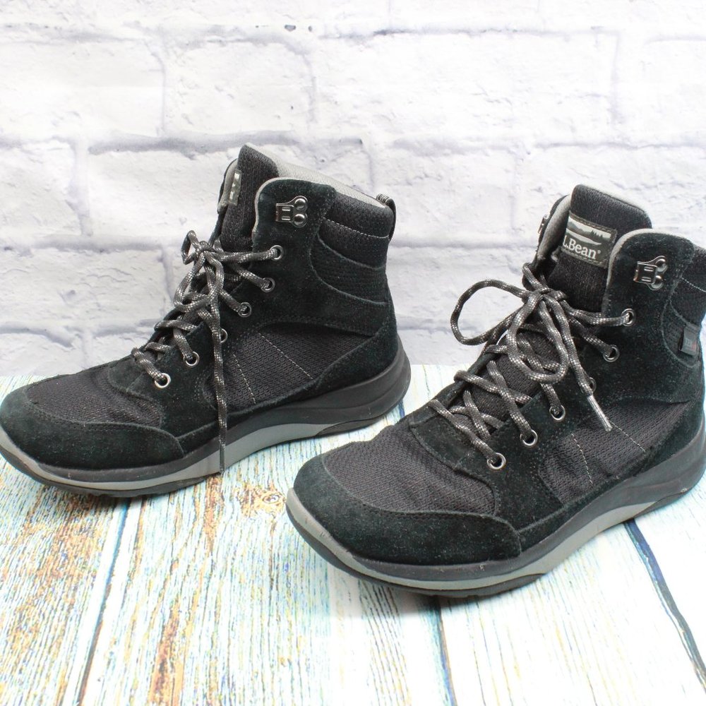 LL BEAN Men's Black Waterproof Hiking Trail Tek 2.5 Nylon Suede Boots Size 7 M - Picture 2 of 9